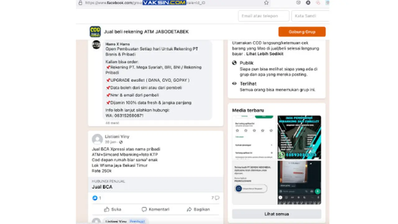 Jual Beli Rekening Bank Bodong Marak di Indonesia