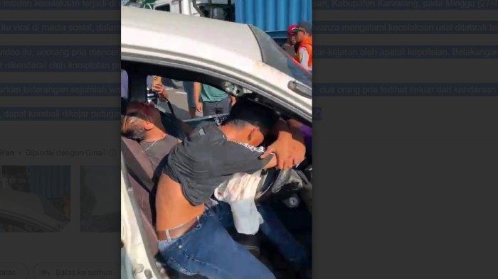 NASIB SIAL Komplotan Perampok Terjepit,Mobil yang Dibawa Ditabrak Bus Kontainer saat Dikejar Petugas